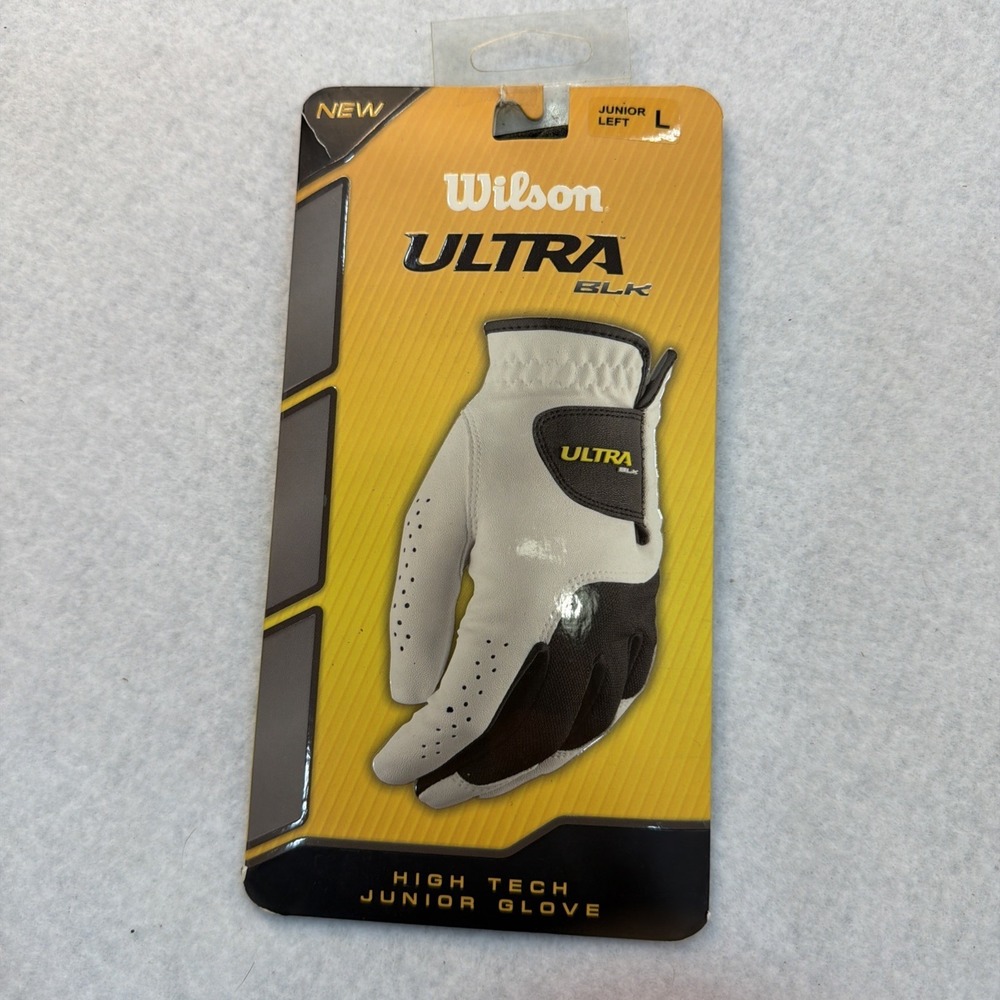 1 Pack  Of Wilson Ultra‎ BLK Golf High Tech Junior Large Left Hand Glove NEW